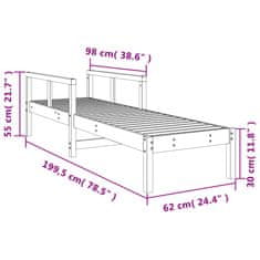 Greatstore Zahradní lehátko 199,5 x 62 x 55 cm masivní dřevo douglasky