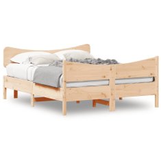 shumee Rám postele s čelem 160 x 200 cm masivní borové dřevo