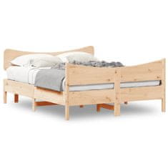 shumee Rám postele s čelem 135 x 190 cm masivní borovice