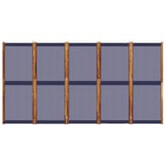 Greatstore 5dílný paraván tmavě modrý 350 x 180 cm
