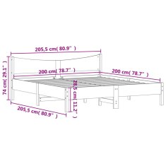 Vidaxl Postel bez matrace bílá 200 x 200 cm masivní borovice