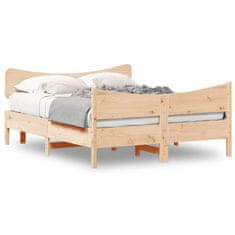 shumee Rám postele s čelem 150 x 200 cm masivní borovice