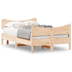 shumee Rám postele s čelem 120 x 190 cm masivní borovice