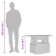 Petromila Zahradní stolek černý 100 x 55 x 73 cm polyratan a akácie