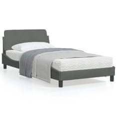shumee Rám postele s čelem tmavě šedý 100x200 cm textil
