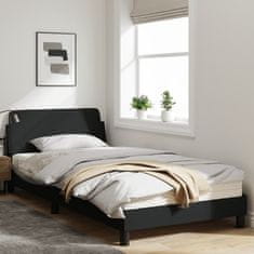 shumee Rám postele s čelem černý 100x200 cm textil