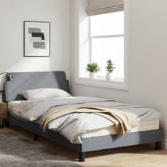 shumee Rám postele s čelem světle šedý 100x200 cm textil