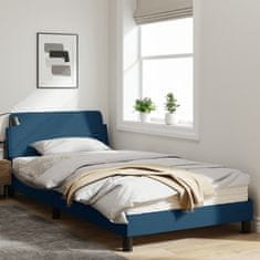 shumee Rám postele s čelem modrý 100x200 cm textil