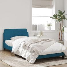 shumee Rám postele s čelem modrý 100 x 200 cm samet
