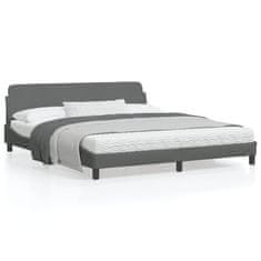 shumee Rám postele s čelem tmavě šedý 180x200 cm textil