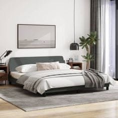 shumee Rám postele s čelem tmavě šedý 180x200 cm textil