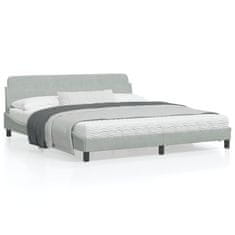 shumee Rám postele s čelem světle šedý 180x200 cm samet