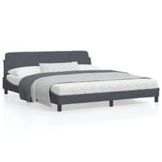 shumee Rám postele s čelem tmavě šedý 180x200 cm samet