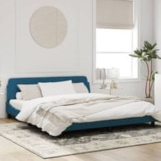 shumee Rám postele s čelem tmavě modrý 180x200 cm samet