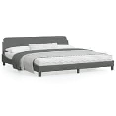 shumee Rám postele s čelem tmavě šedý 200x200 cm textil