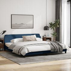 shumee Rám postele s čelem modrý 200 x 200 cm textil