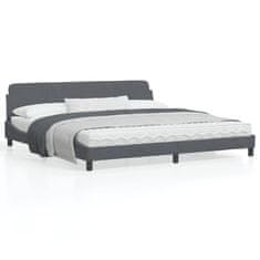 shumee Rám postele s čelem tmavě šedý 200x200 cm samet