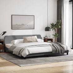 shumee Rám postele s čelem světle šedý 200x200 cm textil
