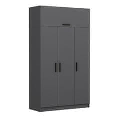 Hanah Home Šatní skříň Minar 3 Kapak 2 Çekmece 235 - Anthracite, Antracitová