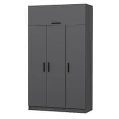 Hanah Home Šatní skříň Minar 3 Kapak 2 Çekmece 235 - Anthracite, Antracitová