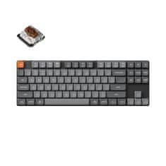 Keychron K1 Max QMK/VIA Low-Profile Bezdrátová Mechanická Klávesnice, Bluetooth, 2.4Ghz, Bílá LED dioda, Gateron Brown