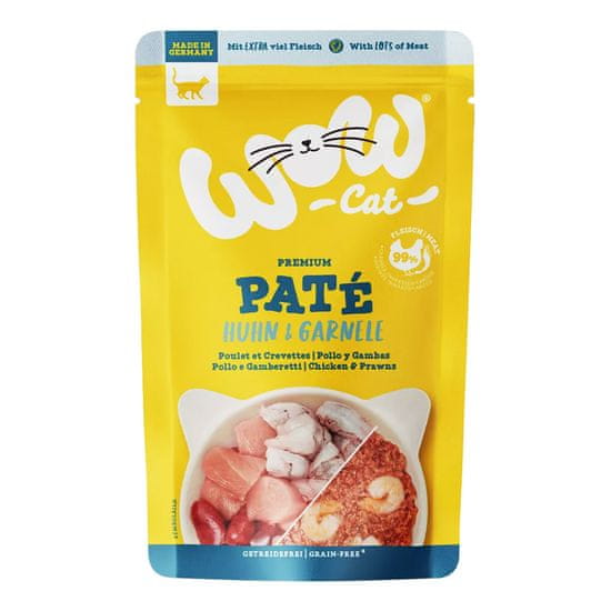 Wow Cat kapsička Paté Kuře s krevetami Adult 125g