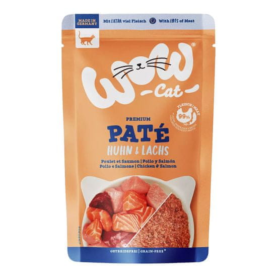 WOW Cat kapsička Paté Kuře s lososem Adult 125g