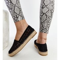 Černé krajkové espadrilky velikost 41