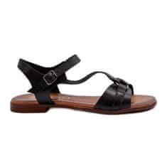 Zazoo Kožené dámské sandály Black velikost 37