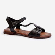 Zazoo Kožené dámské sandály Black velikost 37