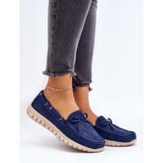 Vinceza Dámské mokasíny s motýlkem Navy Blue velikost 41