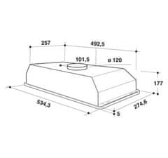 Whirlpool Vestavný odsavač par WCT 64 FLY X