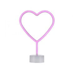 PAUL NEUHAUS LEUCHTEN DIREKT is JUST LIGHT LED stolní lampa růžová srdce na baterie s vypínačem, dekorativní svítidlo LD 85028-87