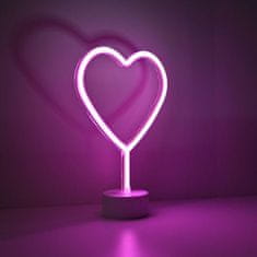 PAUL NEUHAUS LEUCHTEN DIREKT is JUST LIGHT LED stolní lampa růžová srdce na baterie s vypínačem, dekorativní svítidlo LD 85028-87