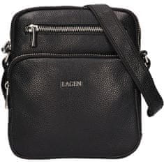 Lagen Pánská kožená crossbody taška 6048 BLK