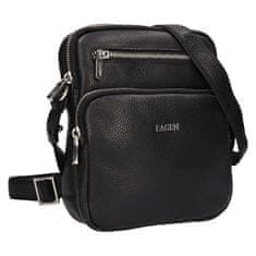 Lagen Pánská kožená crossbody taška 6048 BLK