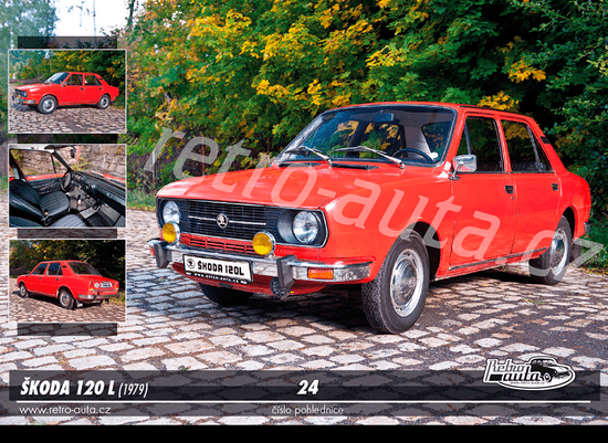 RETRO-AUTA© Pohlednice č. 24 - ŠKODA 120 L (1979)