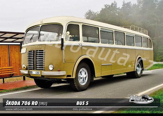 RETRO-AUTA© Pohlednice BUS č. 05 - ŠKODA 706 RO (1951)