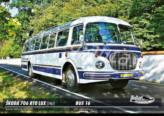 RETRO-AUTA© Pohlednice BUS č. 16 - ŠKODA 706 RTO LUX (1967)