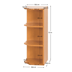 KONDELA Kuchyňská skříňka horní, olše, levá, LORA MDF NEW KLASIK W30N