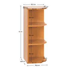 KONDELA Kuchyňská skříňka horní, olše, pravá, LORA MDF NEW KLASIK W30N