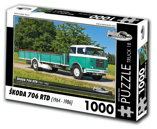 RETRO-AUTA© KB Barko s.r.o. Puzzle TRUCK 18 - ŠKODA 706 RTD (1964 - 1986) 1000 dílků