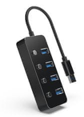 Gembird USB HUB 4-portový USB 3.1 Gen1, s vypínači