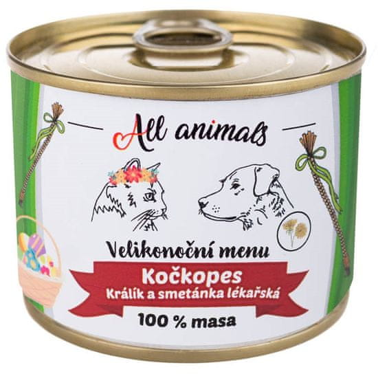 All Animals Kočkopes Velikonoční Menu Králík + smetánka lékařská 200g