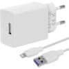 Obal:me Cestovní Nabíječka USB-A 10W + USB-A/Lightning Kabel 1m White