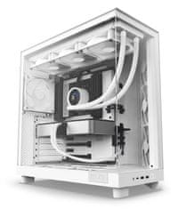 NZXT skříň H6 Flow dvoukomorová / MidT / 3x120mm fan / 2xUSB 3.2 / USB-C / prosklená bočnice i čelo / bílá