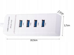 Verk 06311 USB Hub 3.0, 4 porty bílý