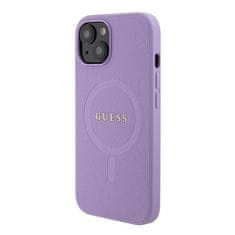 Guess hard kryt na iPhone 15 6.1" Purple Saffiano MagSafe