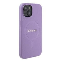 Guess hard kryt na iPhone 15 6.1" Purple Saffiano MagSafe