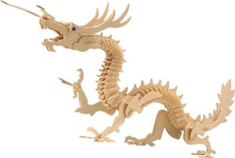 Woodcraft Dřevěné 3D puzzle DRAK hnědé